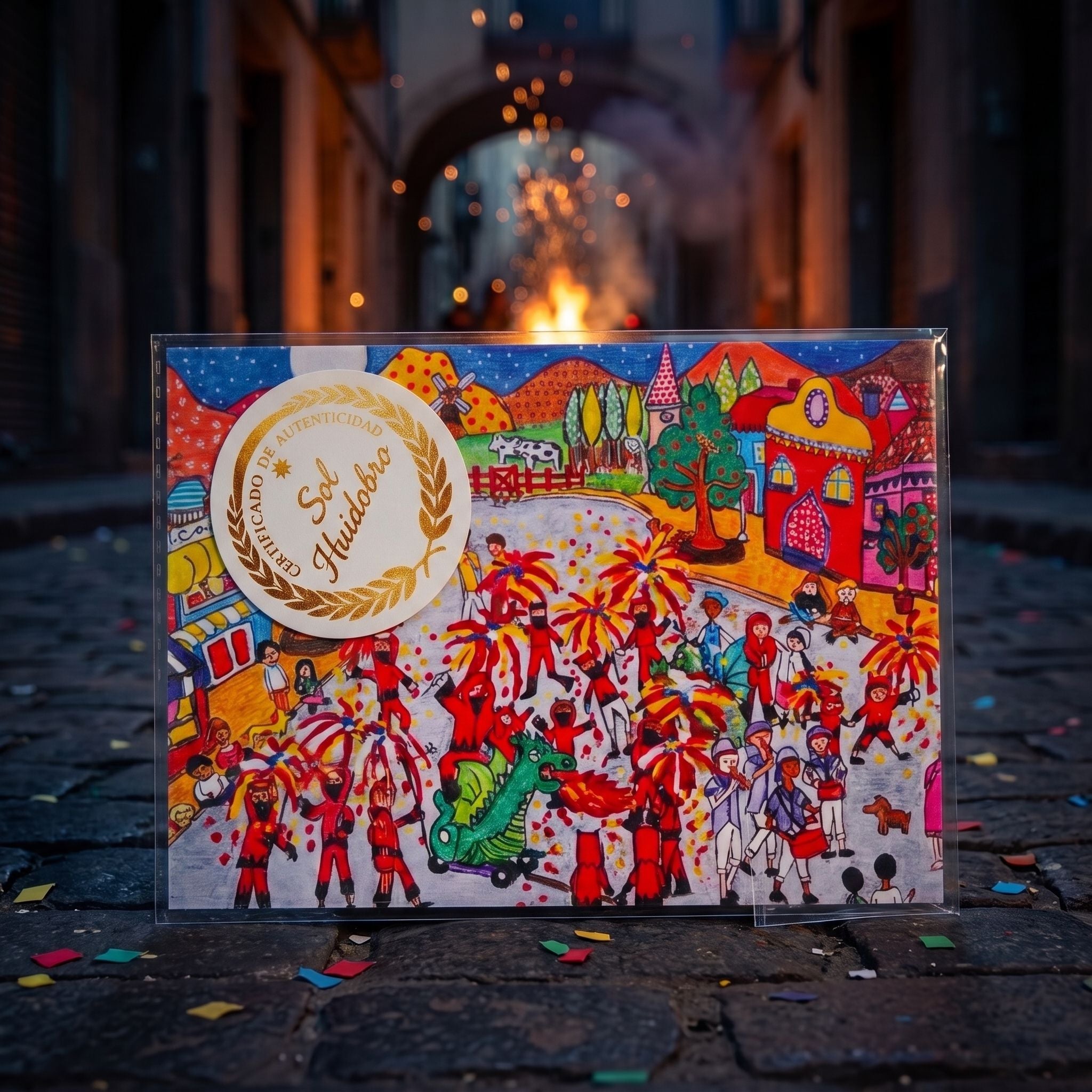 Postal Correfoc al poble | Sol Huidobro
